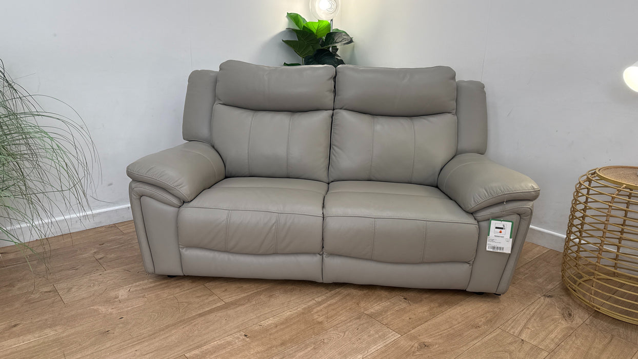 DFS Wren 2 Seater Leather Sofa in Silver