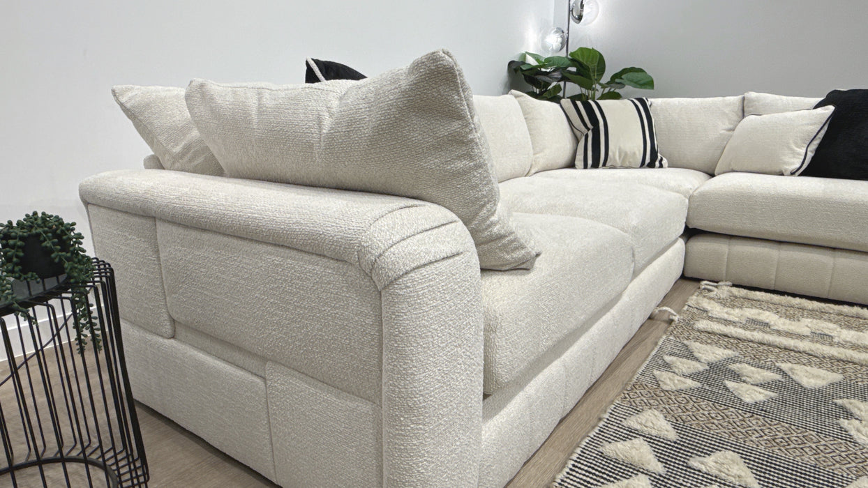 Sofology Westwood Fabric 3 Corner 1 No Trim in Soft Boucle Ecru Mix