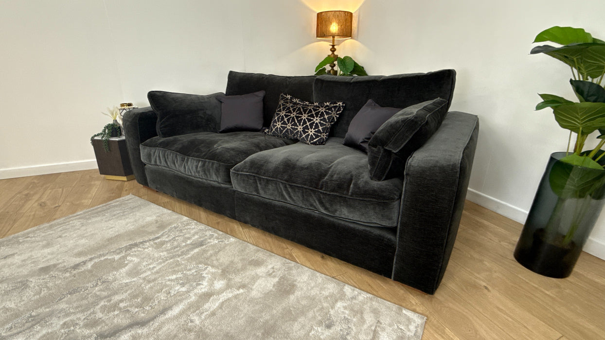 Sofology Cavalli 3 Seater Fabric Sofa in Deluxe Chenille Slate
