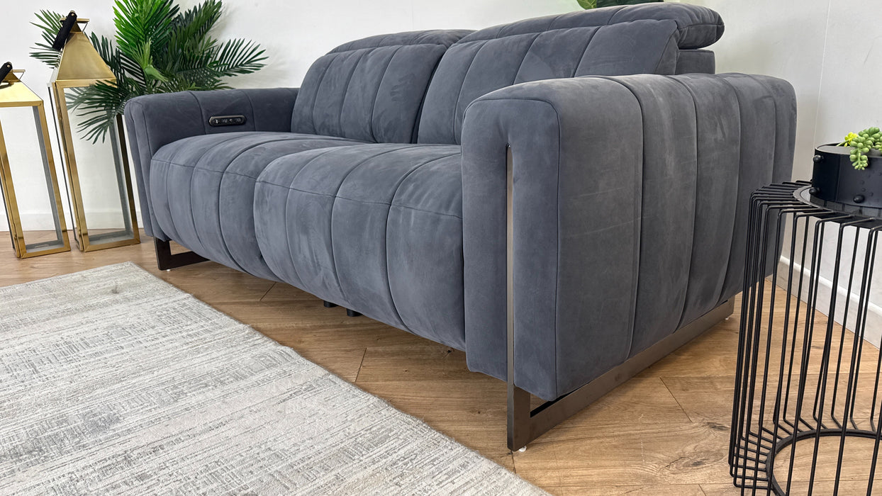 Sofology The Paramount 2.5 Seater Recliner Sofa in Lifestyle Nubuck Feel Fabric Charcoal