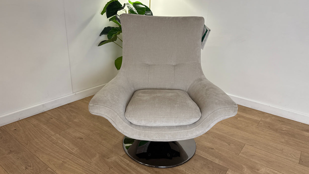 Sofology The Viento Fabric Swivel Chair in Chenille Cotton