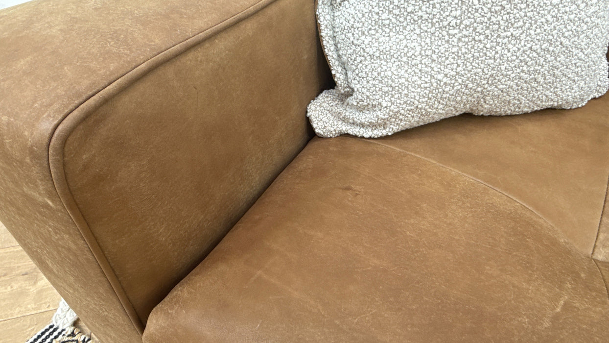 Sofology Artisan Leather 3 Seater in Character Tan/Natural Mix