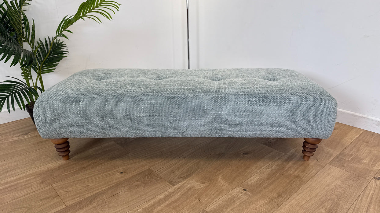 Liberte Footstool - Leather Footstool  - Grey