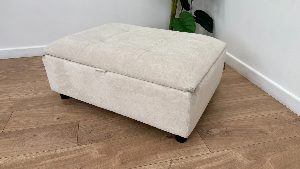 Sofology Ascot Fabric Storage Footstool in Soft Sherpa Natural