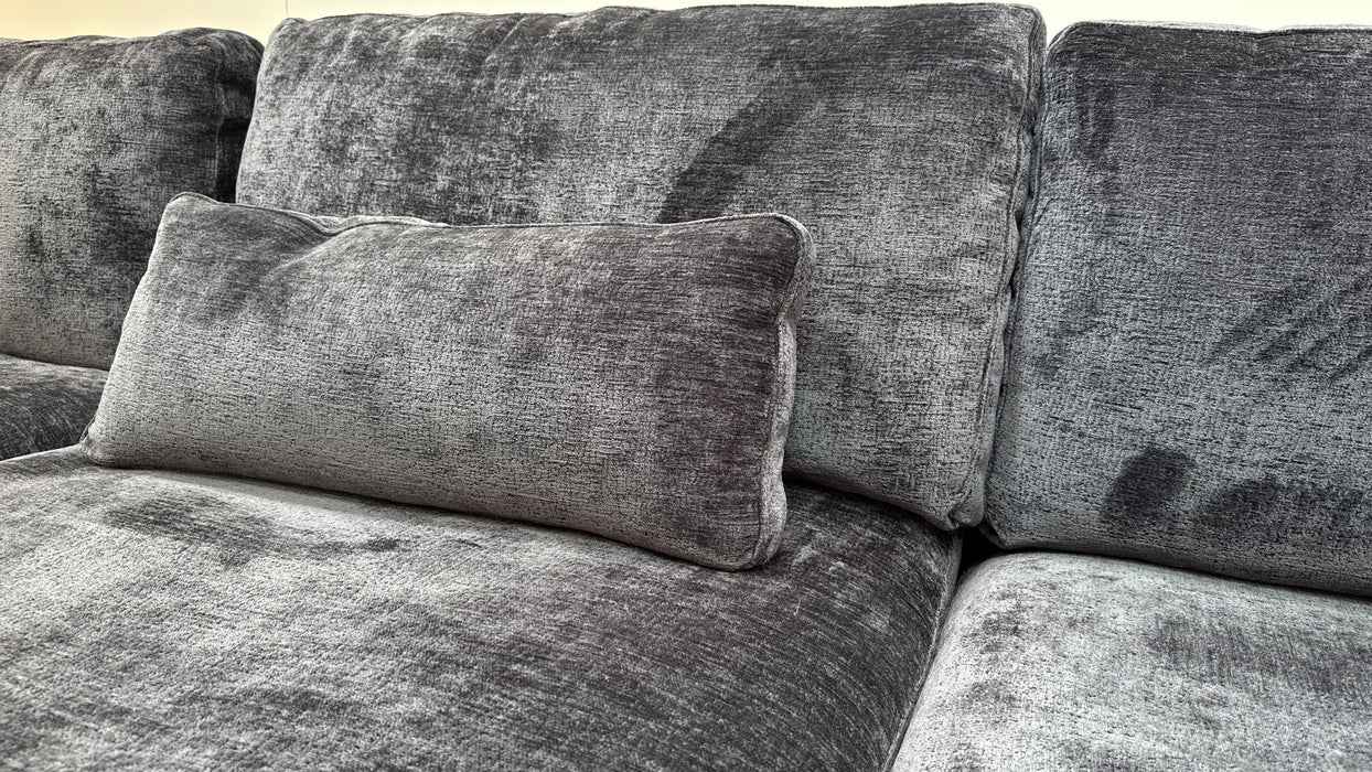 Sofology Bellagio Fabric 1 Corner 3 Reversible Feather Flex Interior in Chunky Luxe Chenille Ink Mix