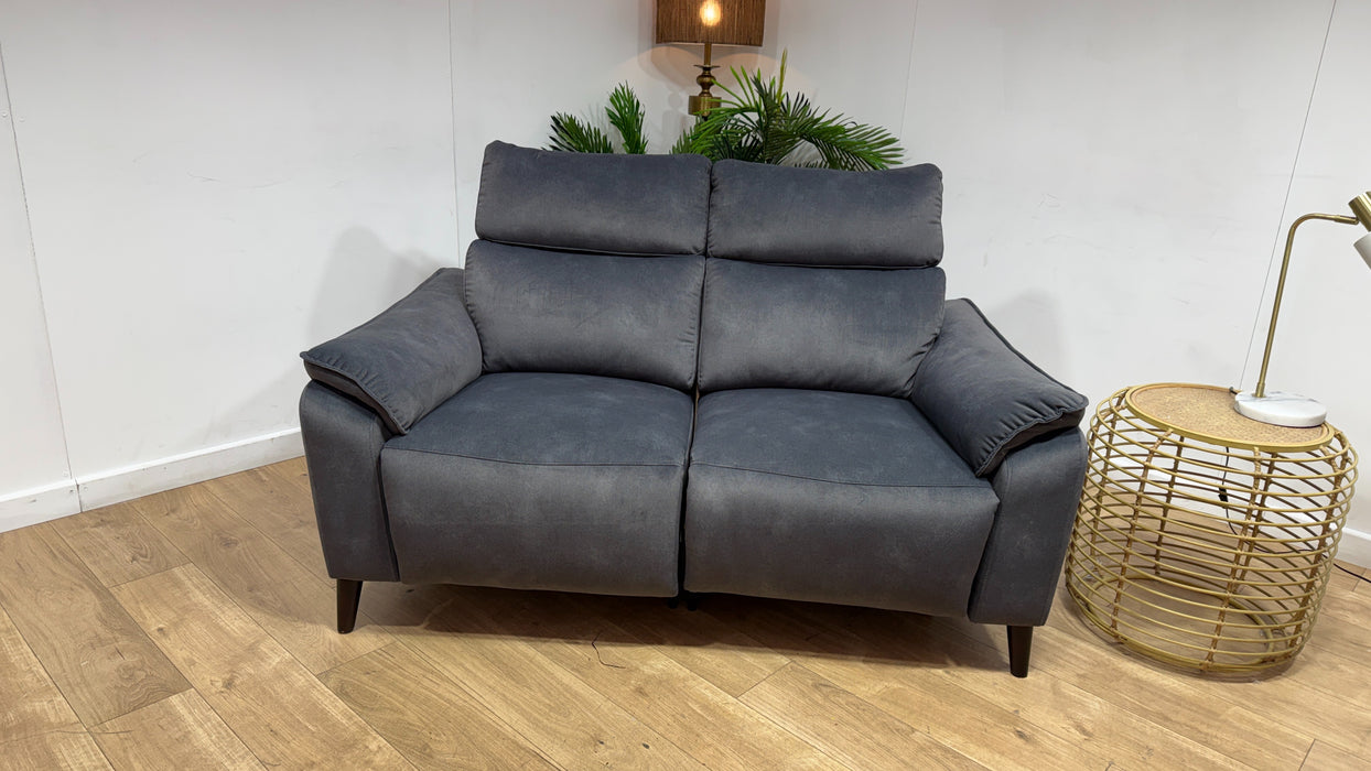 Sofology Arlo Fabric 2 Seater Power Recliner/Headrest in Lifestyle Flecked Charcoal