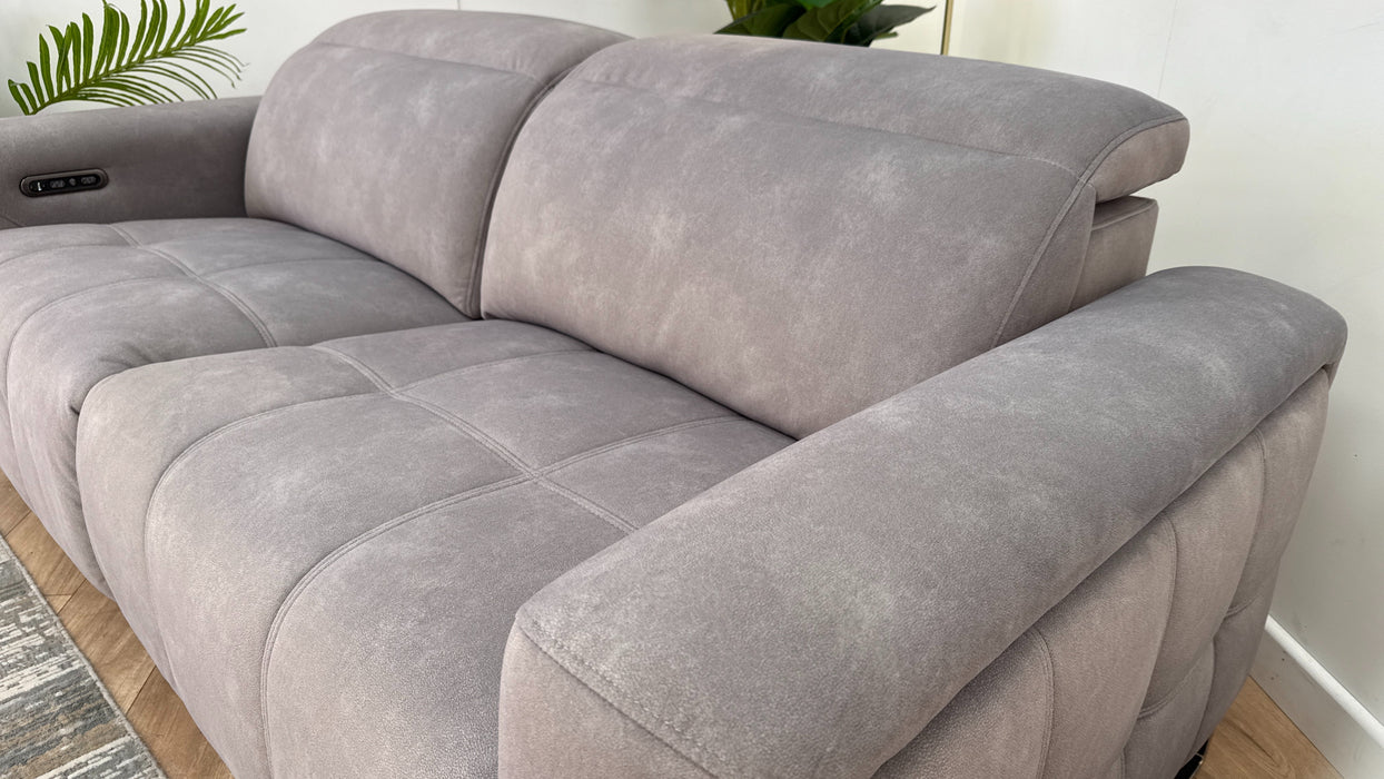 Sofology The Marvella 2.5 Fabric Power Recliner/Headrest in Lifestyle Flecked Stone