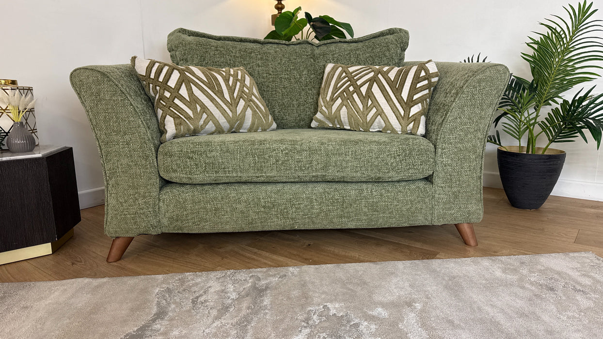 Sofology Scintillate Fabric Loveseat in Enzo Olive/Sage