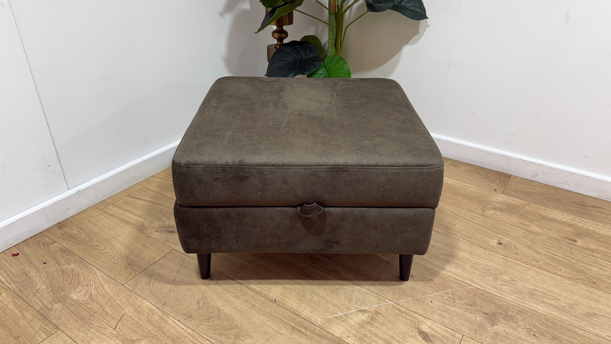 Sofology The Hackney Fabric Storage Memory Foam Footstool in Lifestyle Dapple Olive Green