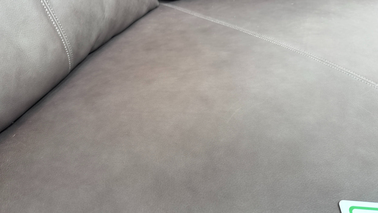 Sofology Adler Leather Asymmetric 3 Seater in Relaxed Soft Black Coffee