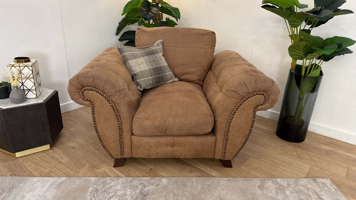 DFS The Alaska Fabric Chair in Brown Combination