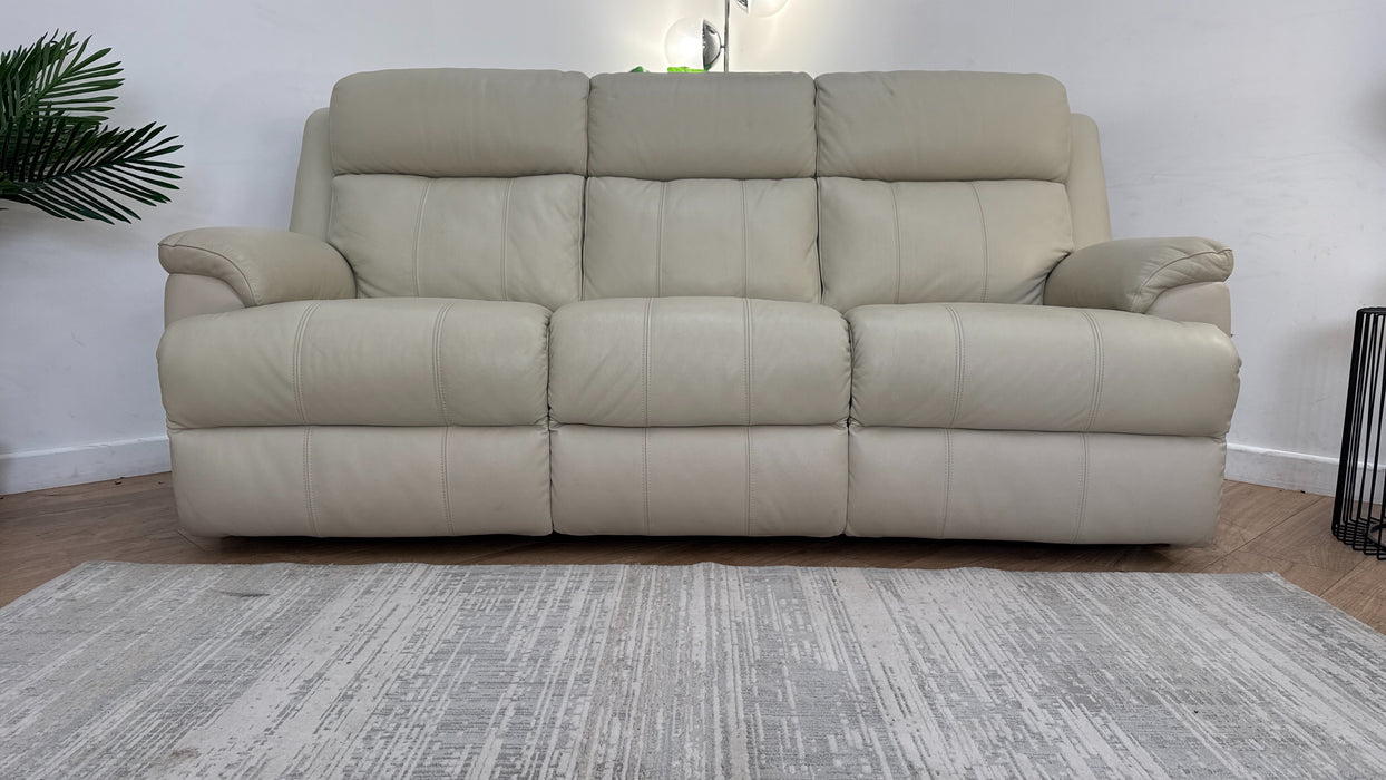 Sofology Gracie Leather 3 Seater in Trusty Sheen Bone China