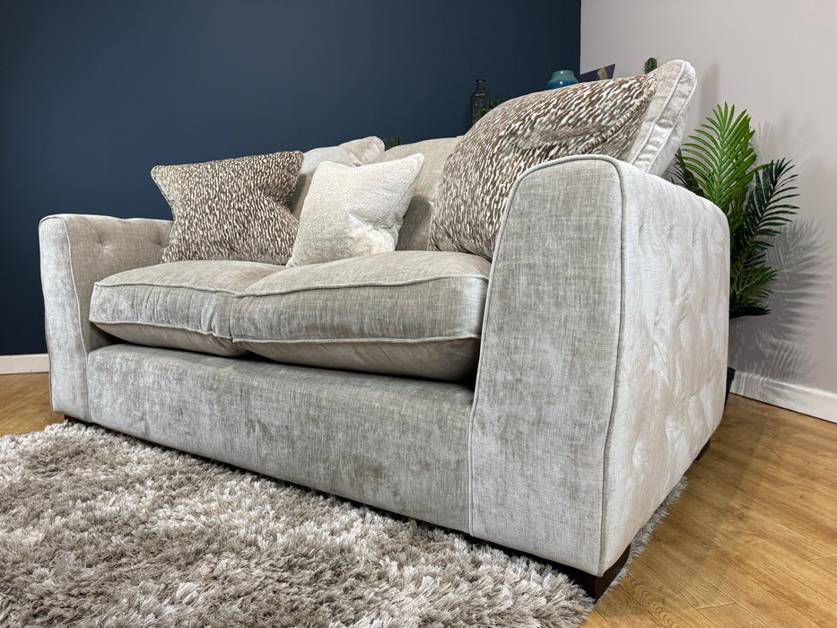 The Valentina Fabric 2 Seater - Luxury Chenille Linen Mix - Pillow Back Foam & Fibre Seats (WA2)