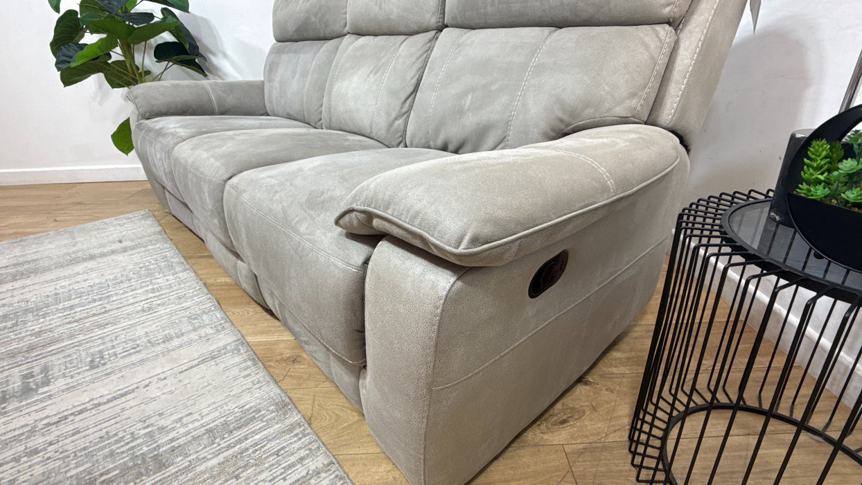 DFS Emery 3 Seater Fabric Manual Recliner in Misty