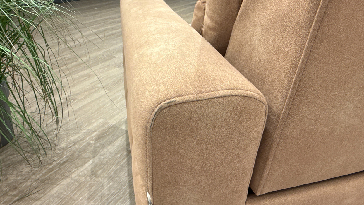 Sofology Ravello Fabric 3 Seater Power Recliner/Headrest in Lifestyle Flecked Sand