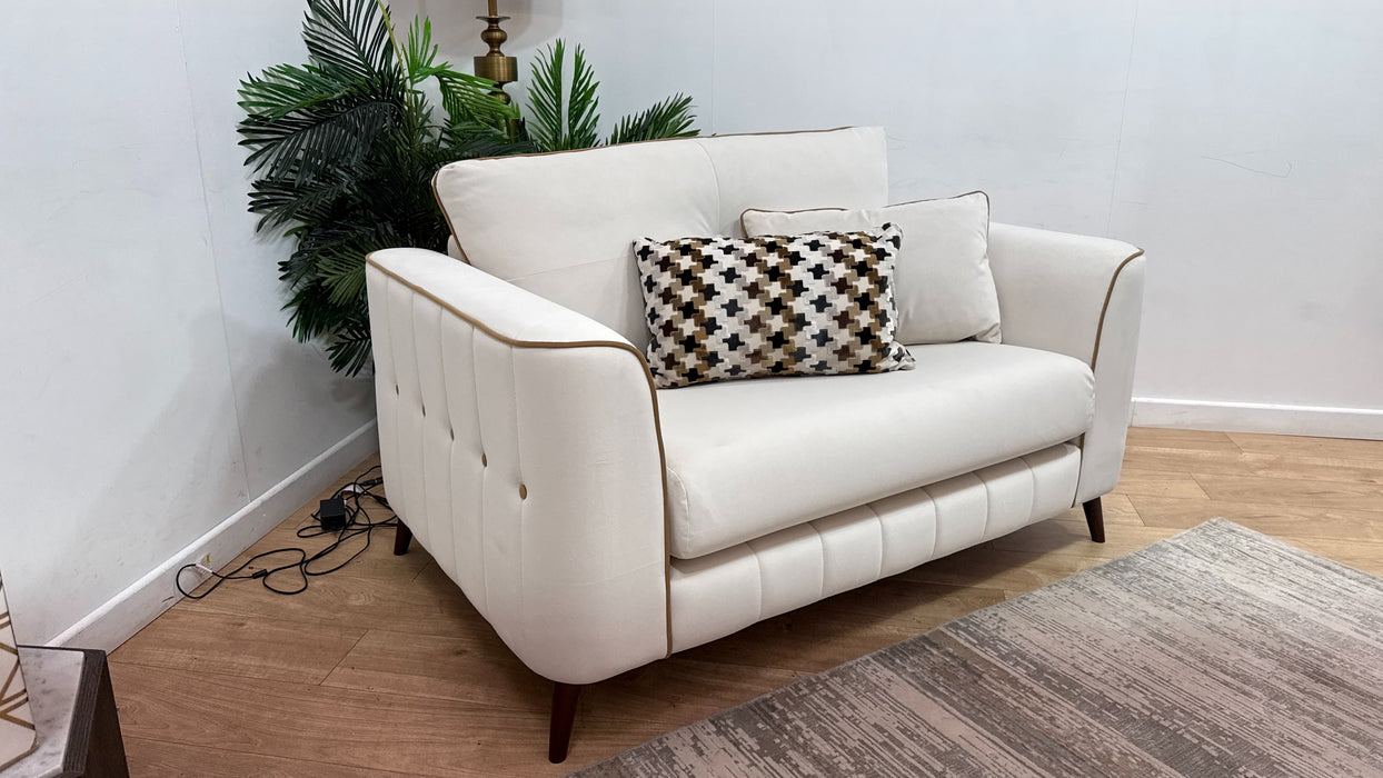 Sofology Remy Fabric Loveseat in Super Matt Velvet Ecru Mix