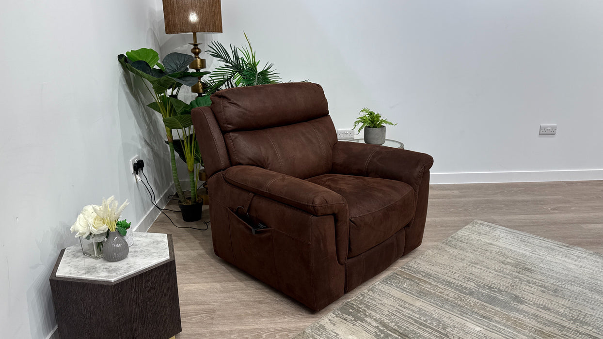 DFS Ronan Power Recliner Lift and Rise Chair In Walnut