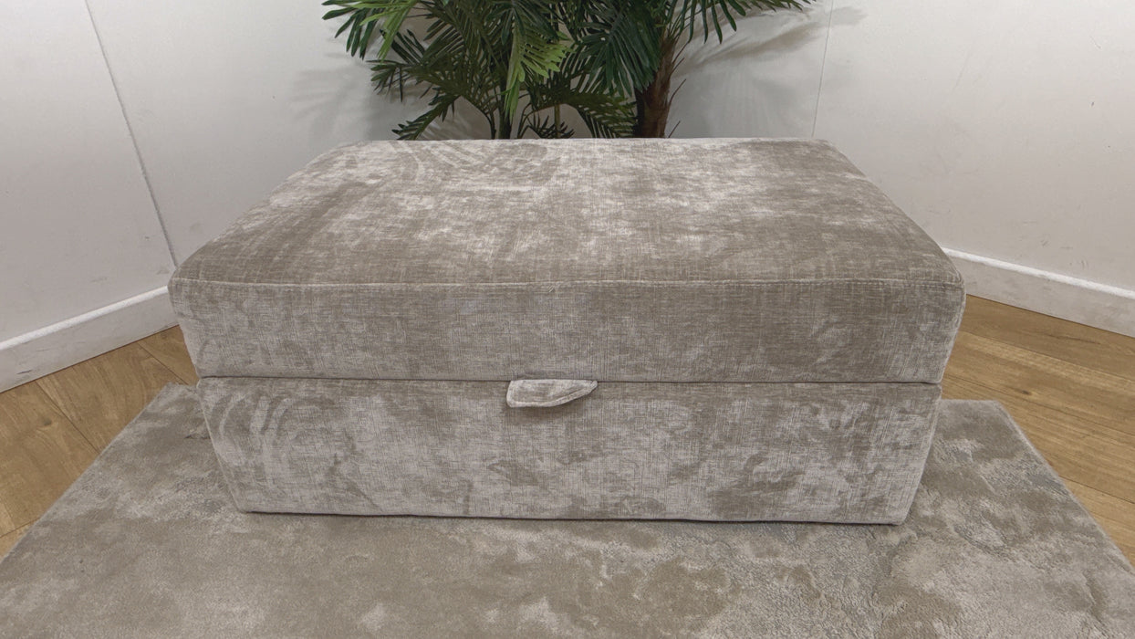Sofology Regency Fabric Large Storage Footstool in Luxe Chenille Stone