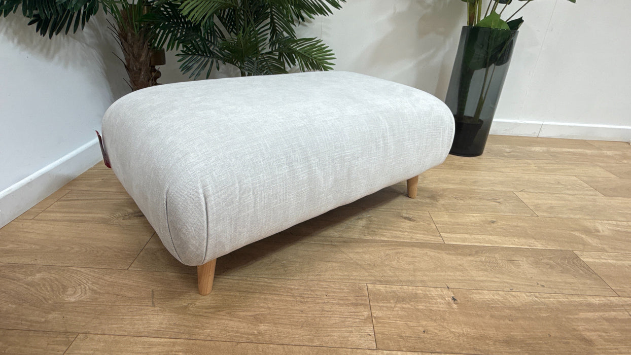 DFS The Carlisle Fabric Footstool in Plain Cream