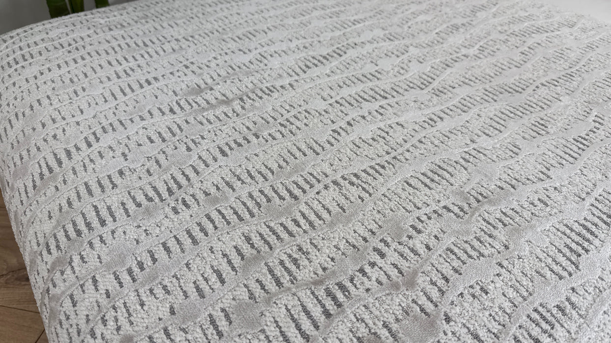 Sofology Highgrove Fabric Designer Footstool in Textured Pebble