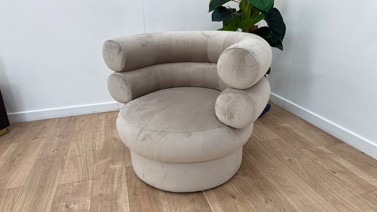 Sofology The Fitzrovia Fabric Accent Chair in Matt Velvet Stone Without Trim