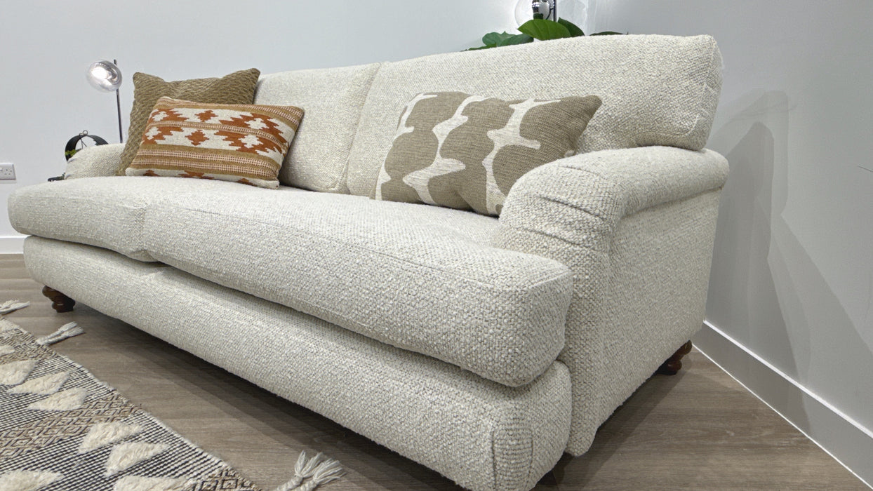 Sofology Hampton Fabric 3 Seater in Chunky Knit Chenille Natural/Burnt Sienna Mix