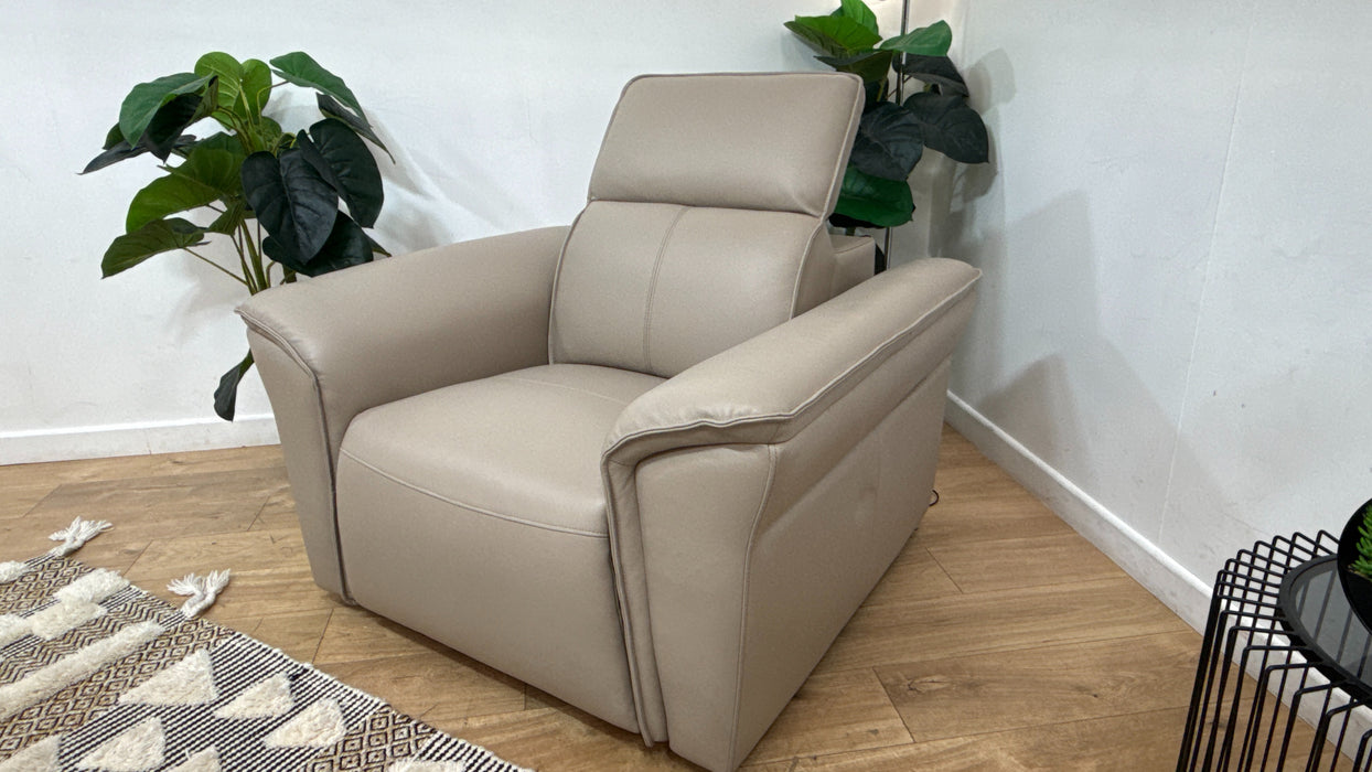 Sofology Fleur Leather Chair in Trusty Embossed Stone