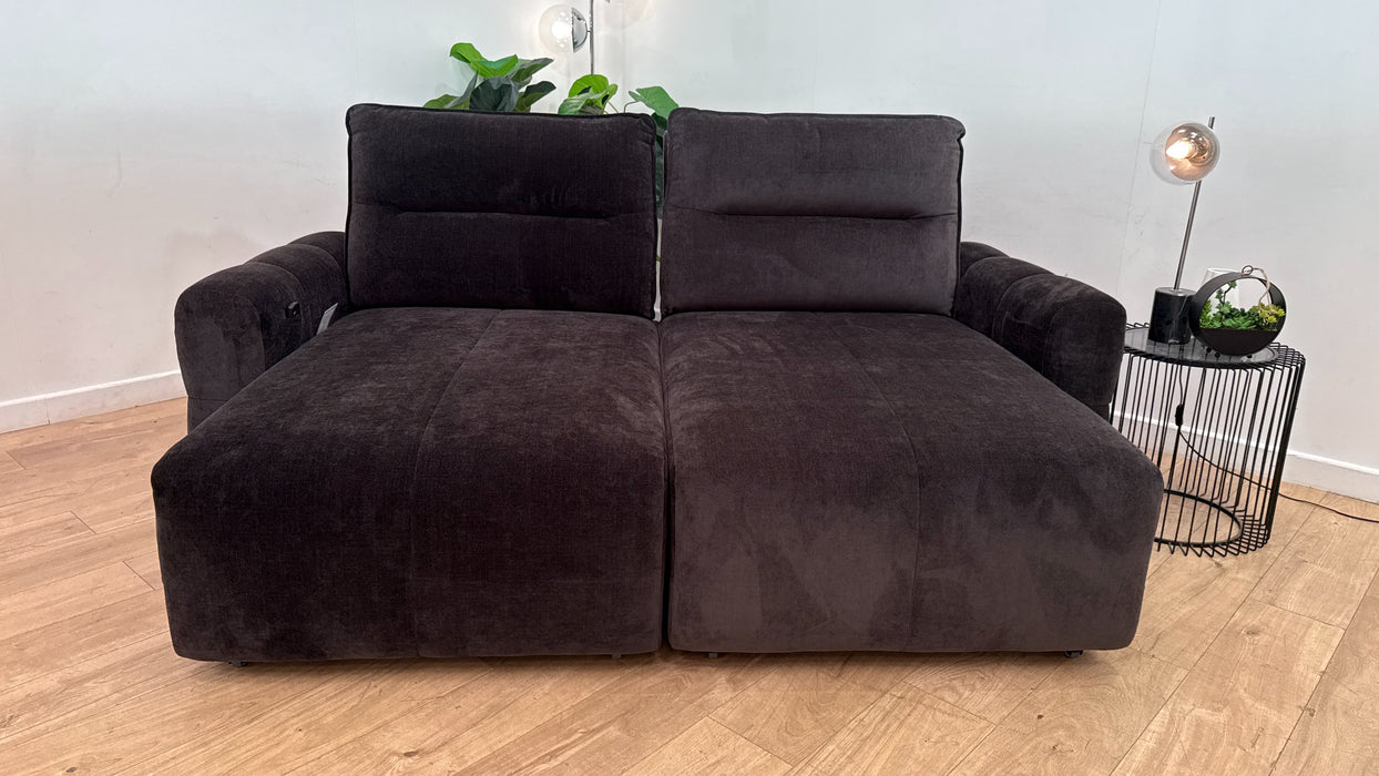 Sofology Sanctuary Fabric 3 Seater Double Power Chaise Power Motion Back in Relaxed Chenille Raisin