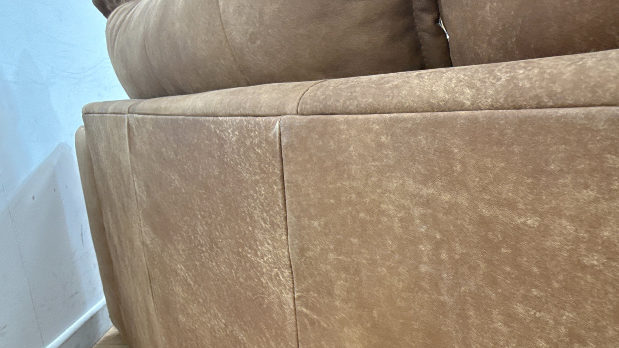 Sofology Artisan Leather 3 Seater in Character Tan/Natural Mix