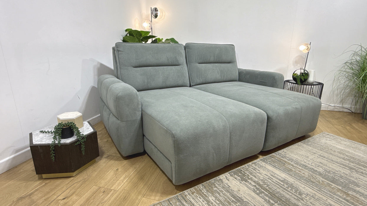 Sofology Sanctuary Fabric 3 Seater Double Power Chaise Motion Back in Soft-Sherpa Seafoam