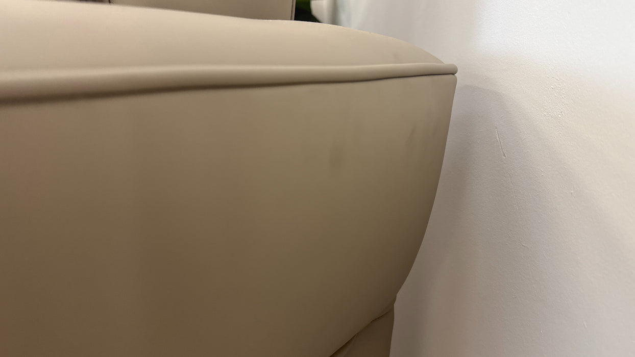 Sofology The Viento Leather 2 Seater Console Power Recliner/Headrest Heated Seat Lumbar in Trusty Super Matt Putty