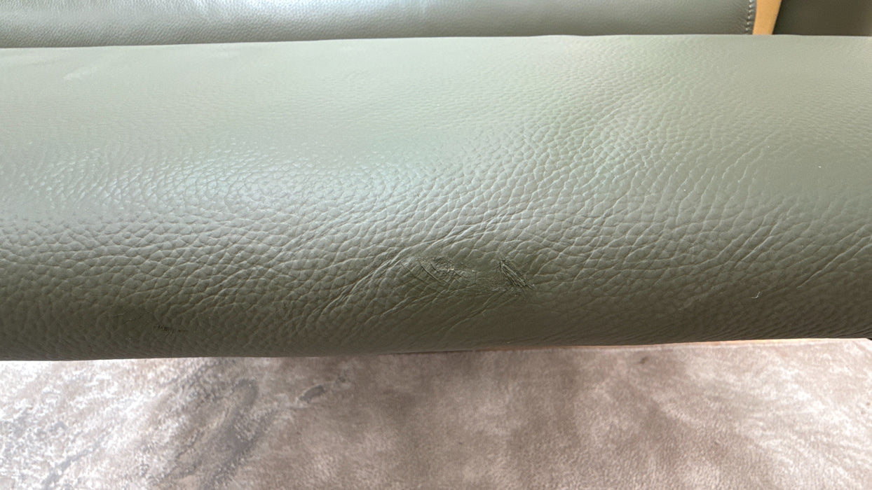 Sofology Plaza Leather 1.5 Corner 3 Seater Power Recliner/Headrest Heated Seats in Trusty Embossed Dark Olive