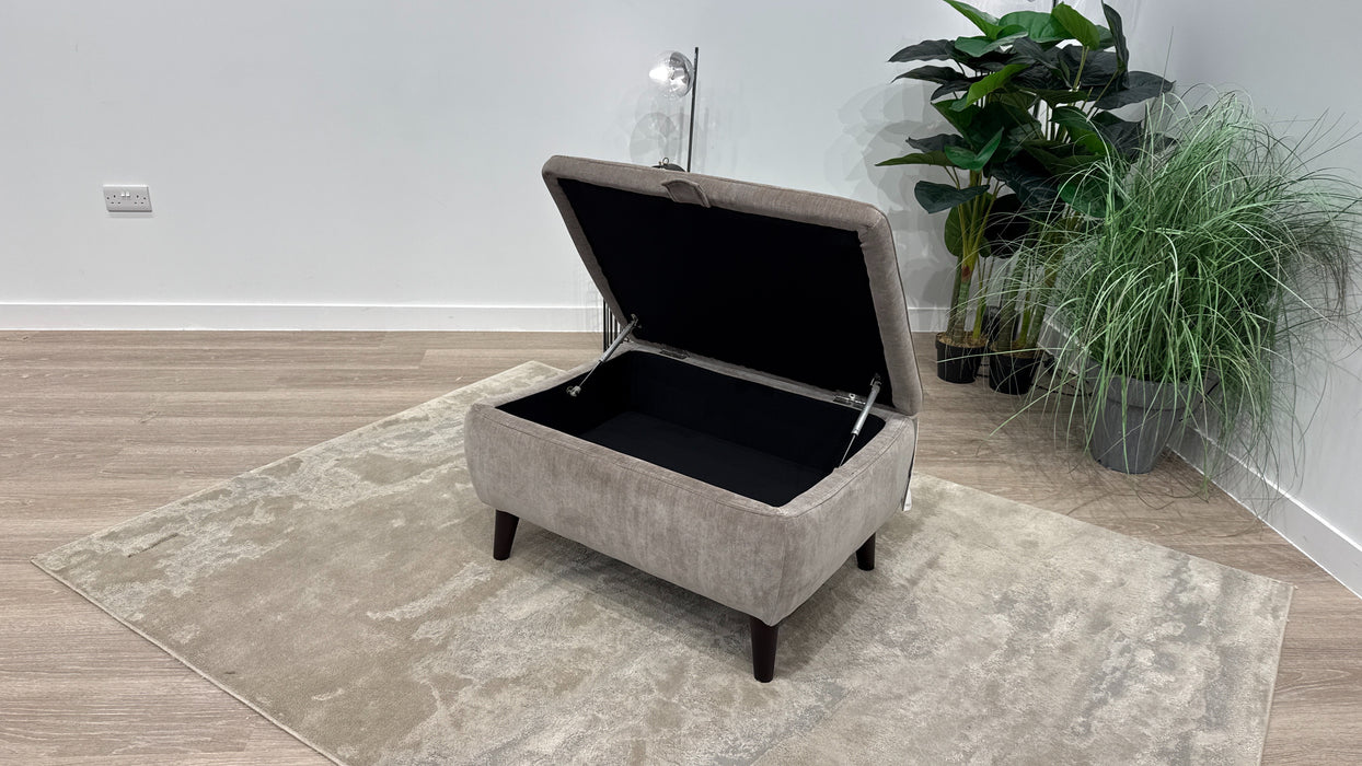 Sofology Allure Fabric Designer Storage Footstool in Relaxed Chenille Nutmeg