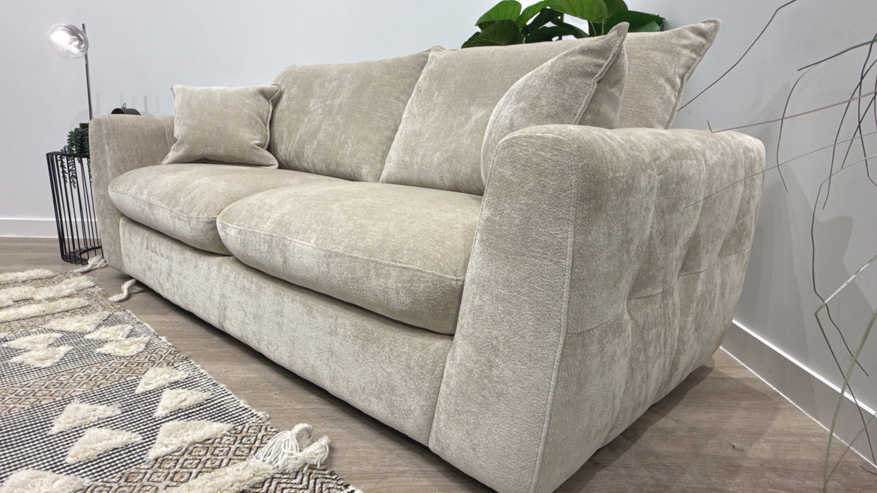 Sofology Hudson Fabric 3 Seater in Luxury Sherpa Pebble