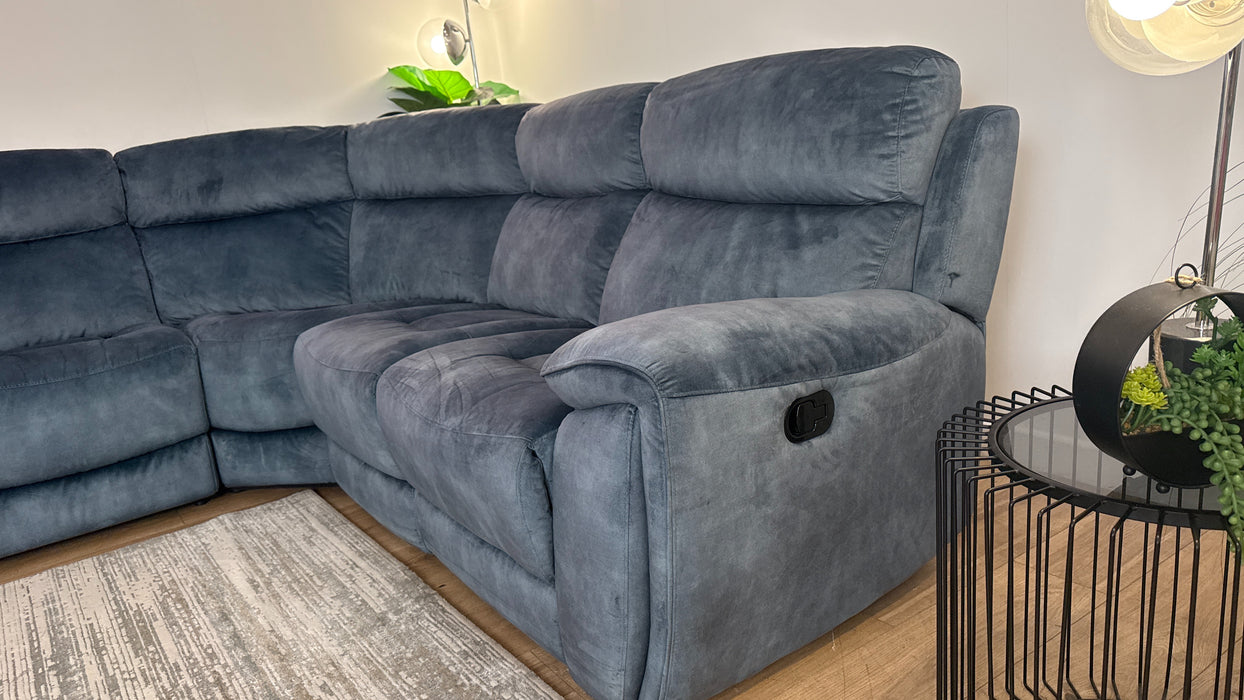 Sofology Radley Fabric 2 Corner 2 Manual Recliner in Decent Teal