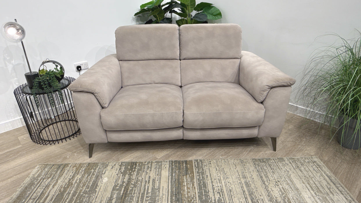 Sofology Illinois Fabric 2 Seater Power Recliner/Headrest Heated Seats in Lifestyle Mottled Marble
