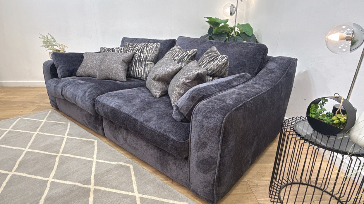 Sofology Bellagio 3 Seater Split Reversible Feather Flex Interior in Chunky Luxe Chenille Ink Mix