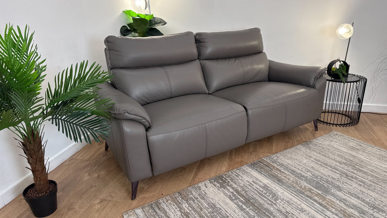 Sofology The Arlo Leather 2.5 Seater Power Recliner/Headrest in Trusty Embossed Elephant