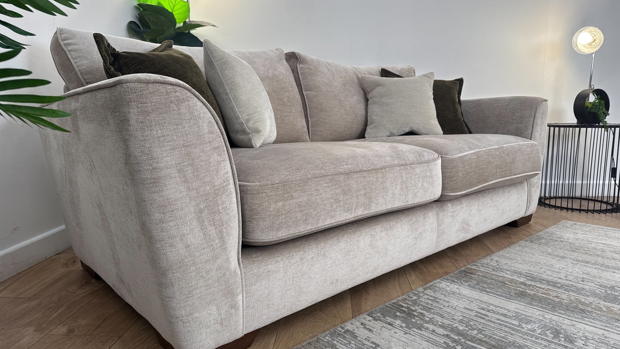 Sofology The Newbury Fabric 3 Seater in Luxury Deep Pile Chenille Truffle