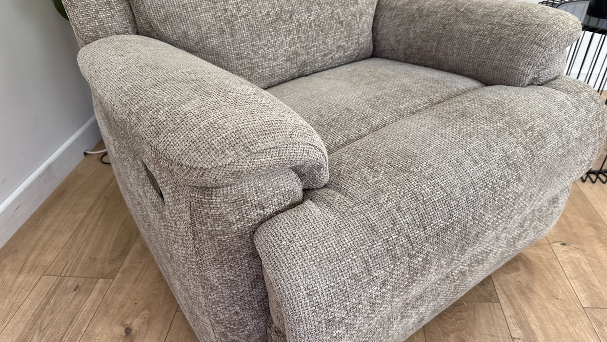 Sofology Gracie Fabric Chair Manual Recliner in Hopsack Chenille Linen