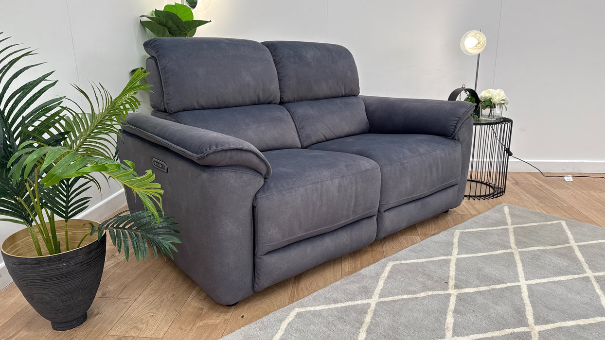 Sofology The Hugo 2 Seater Fabric Recliner Sofa in Lifestyle Flecked Fabric Charcoal