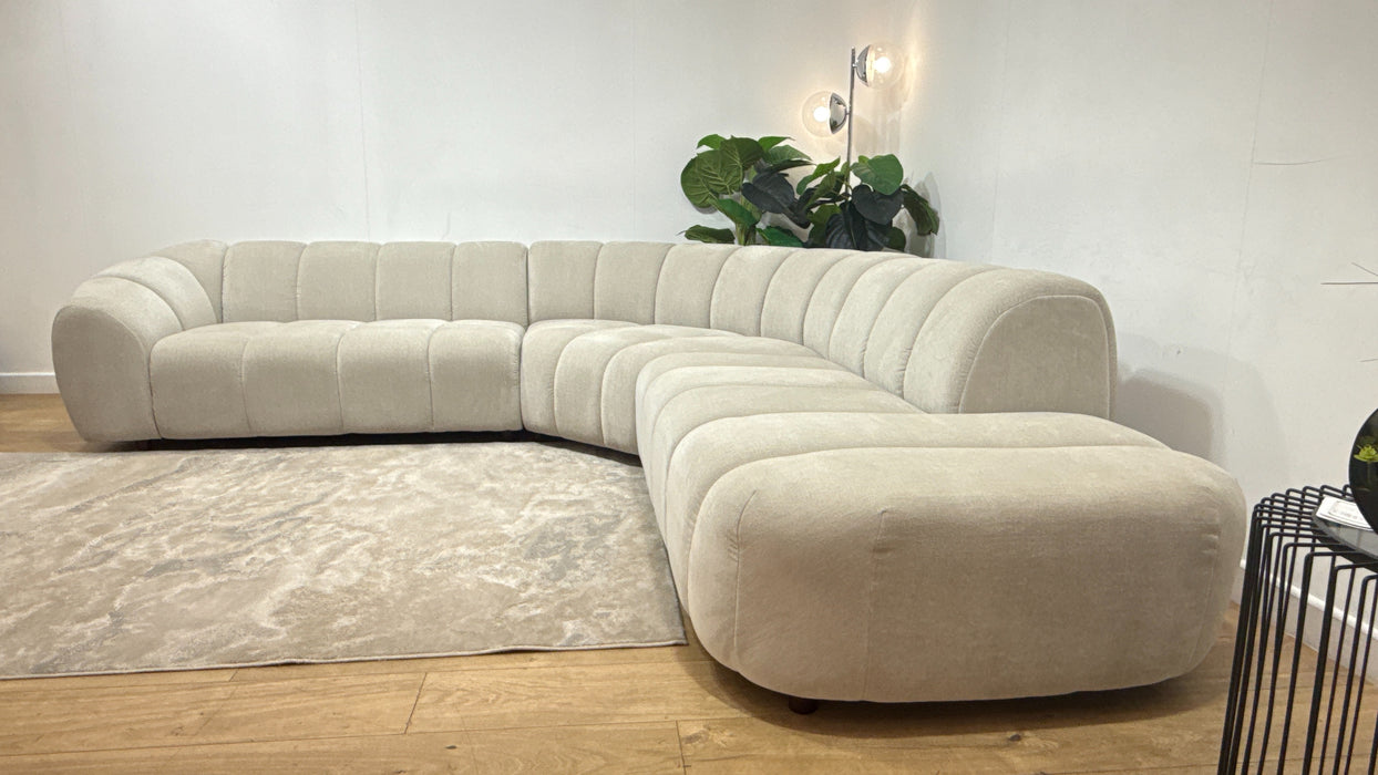 Sofology Waldorf Fabric 2 Corner 1.5 Chaise in Soft Chenille Linen Mix