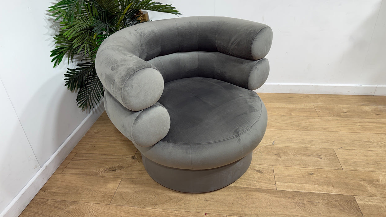 Sofology The Fitzrovia Fabric Accent Chair in Matt Velvet Slate Without Trim