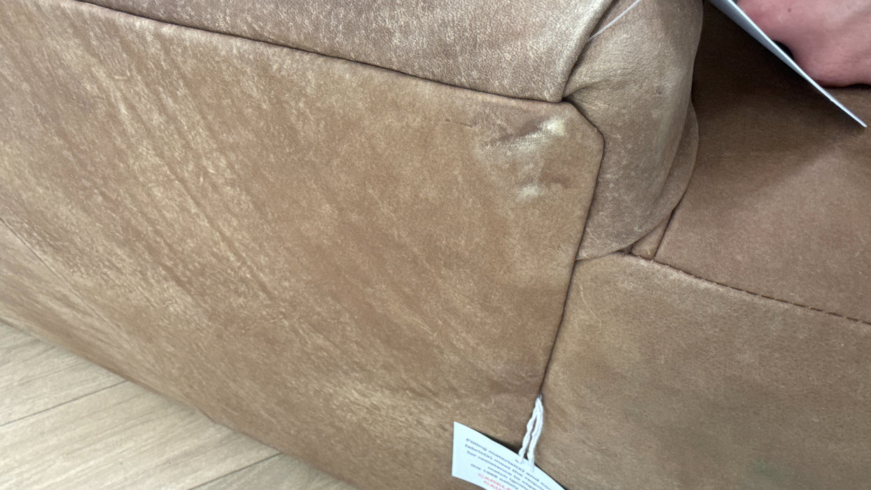 Sofology Artisan Leather 3 Seater in Character Tan/Natural Mix