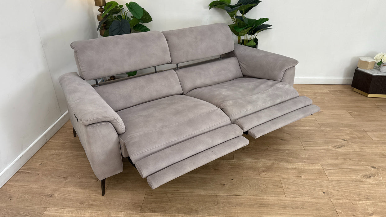 Sofology Illinois Fabric 3 Seater Power Recliner/Headrest in Lifestyle Mottled Marble