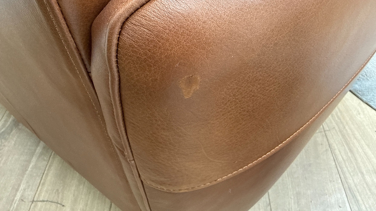 Sofology Adler Leather Loveseat in Relaxed Soft Tan