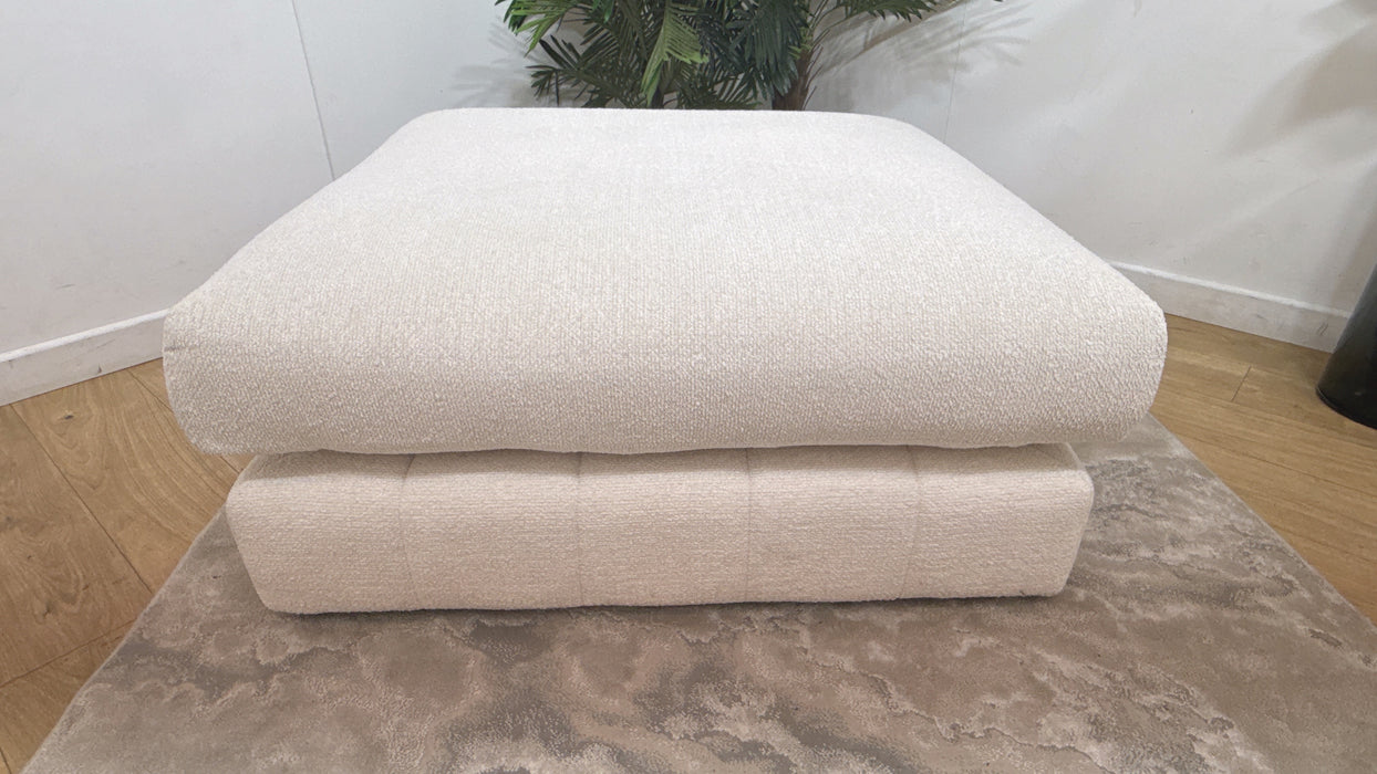 Sofology Westwood Fabric Footstool in Soft Boucle Ecru