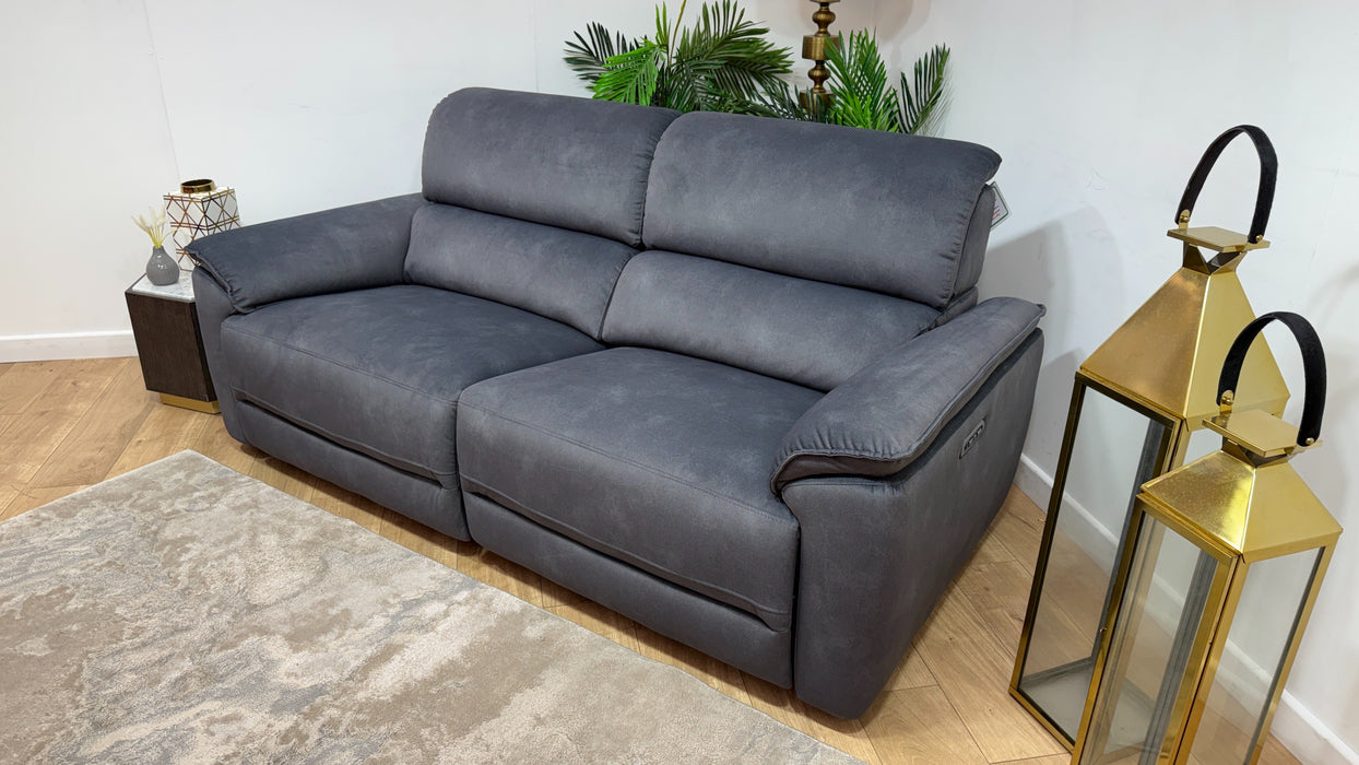 Sofology Hugo Fabric 2.5 Seater Power Recliner/Headrest in Lifestyle Flecked Charcoal