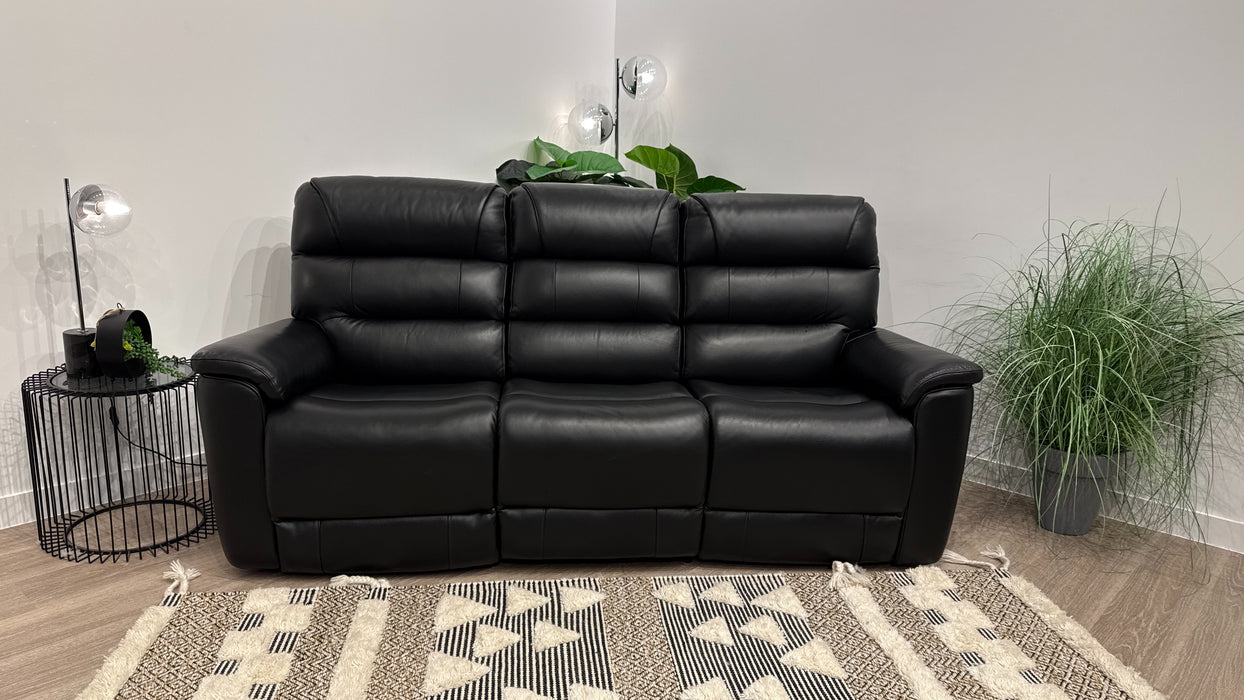 Sofology Cleveland Fabric 3 Seater Power Recline In Trusty Embossed Jet Black