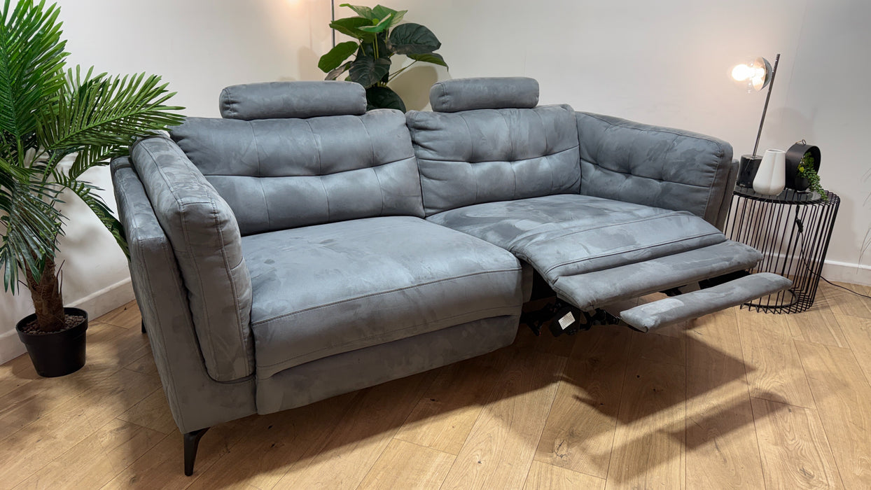 Sofology Muse Fabric 2.5 Seater Power Recliner Supportive Headrest in Lifestyle Plush Lead Grey